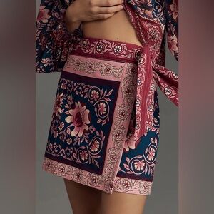 Farm Rio Ainika Charm Overlapped Denim Mini Skirt